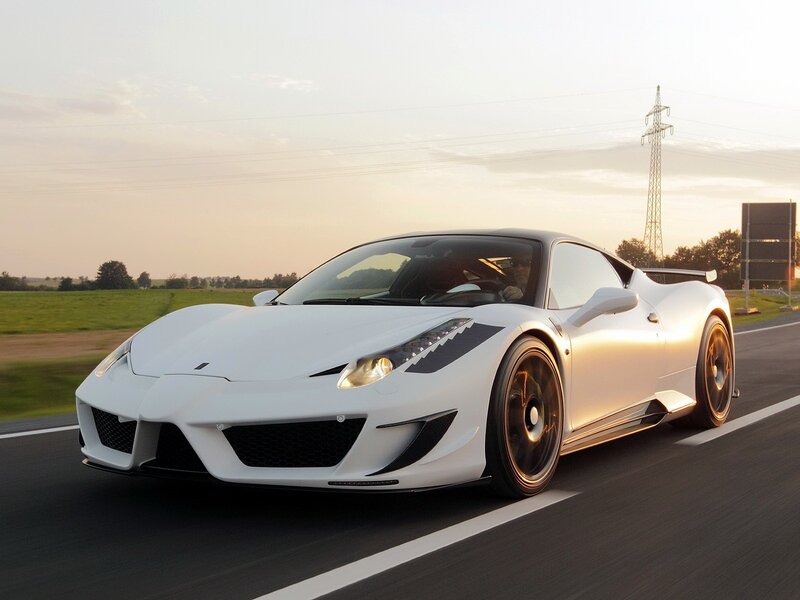 white sports car on road