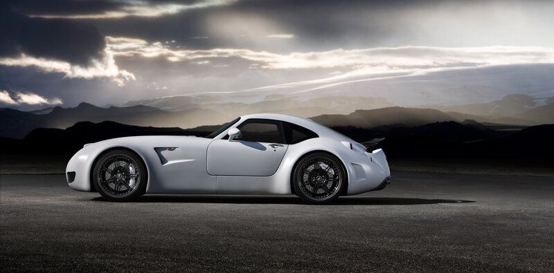 white sports car on road