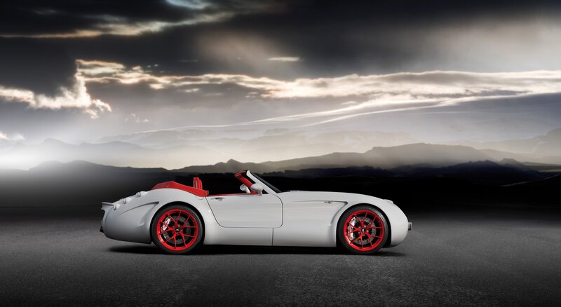 White sports car on road