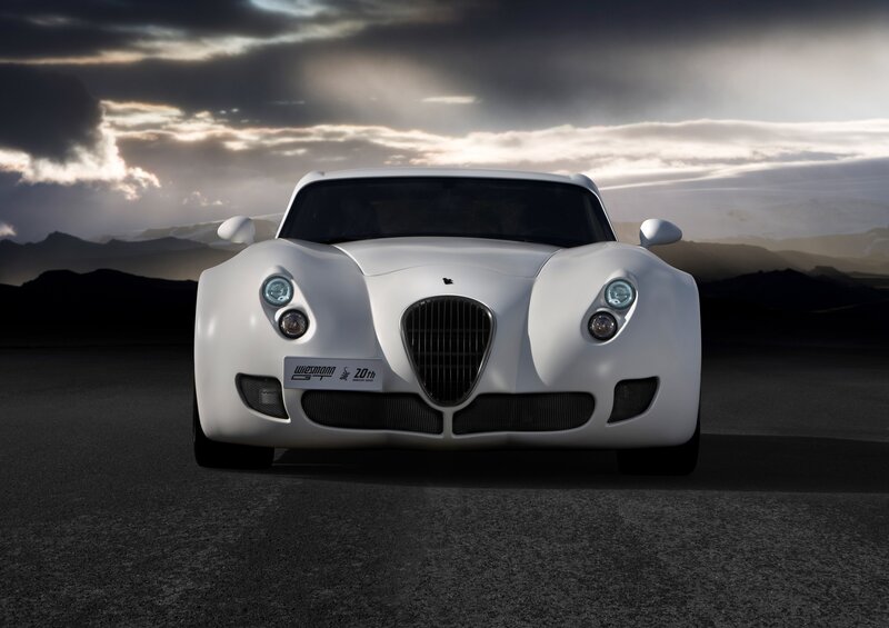 White sports car on road