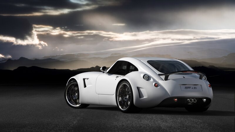 white sports car on road