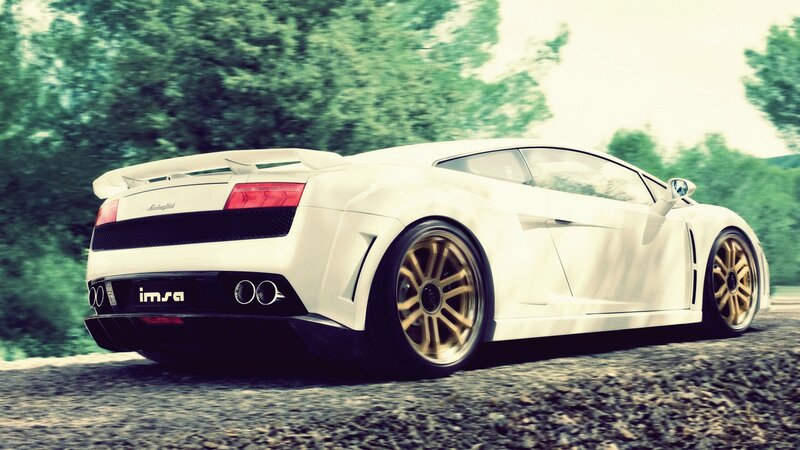 white sports car on road