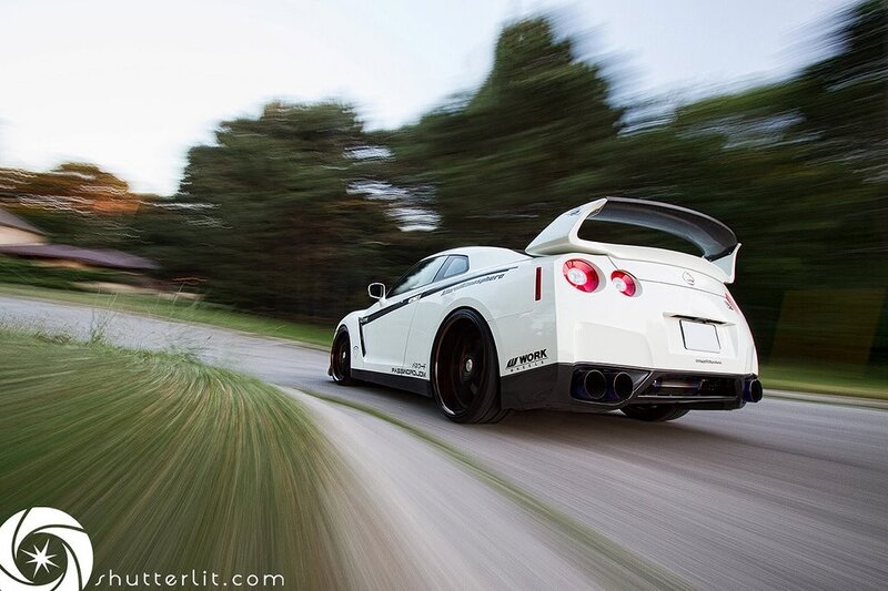 white sports car on road