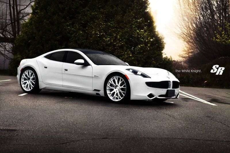 White sports car on road