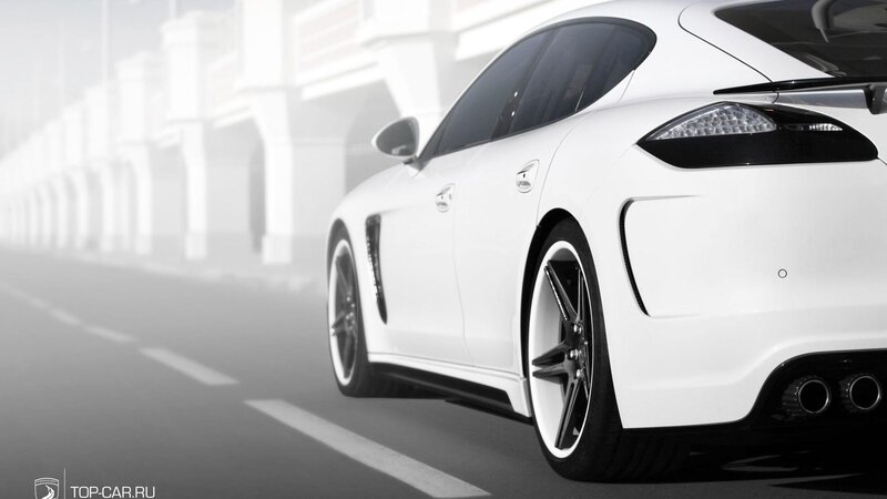 white sports car on road