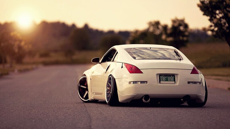 white sports car on road
