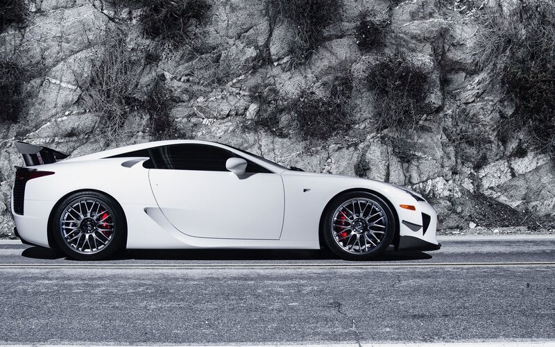 white sports car on road