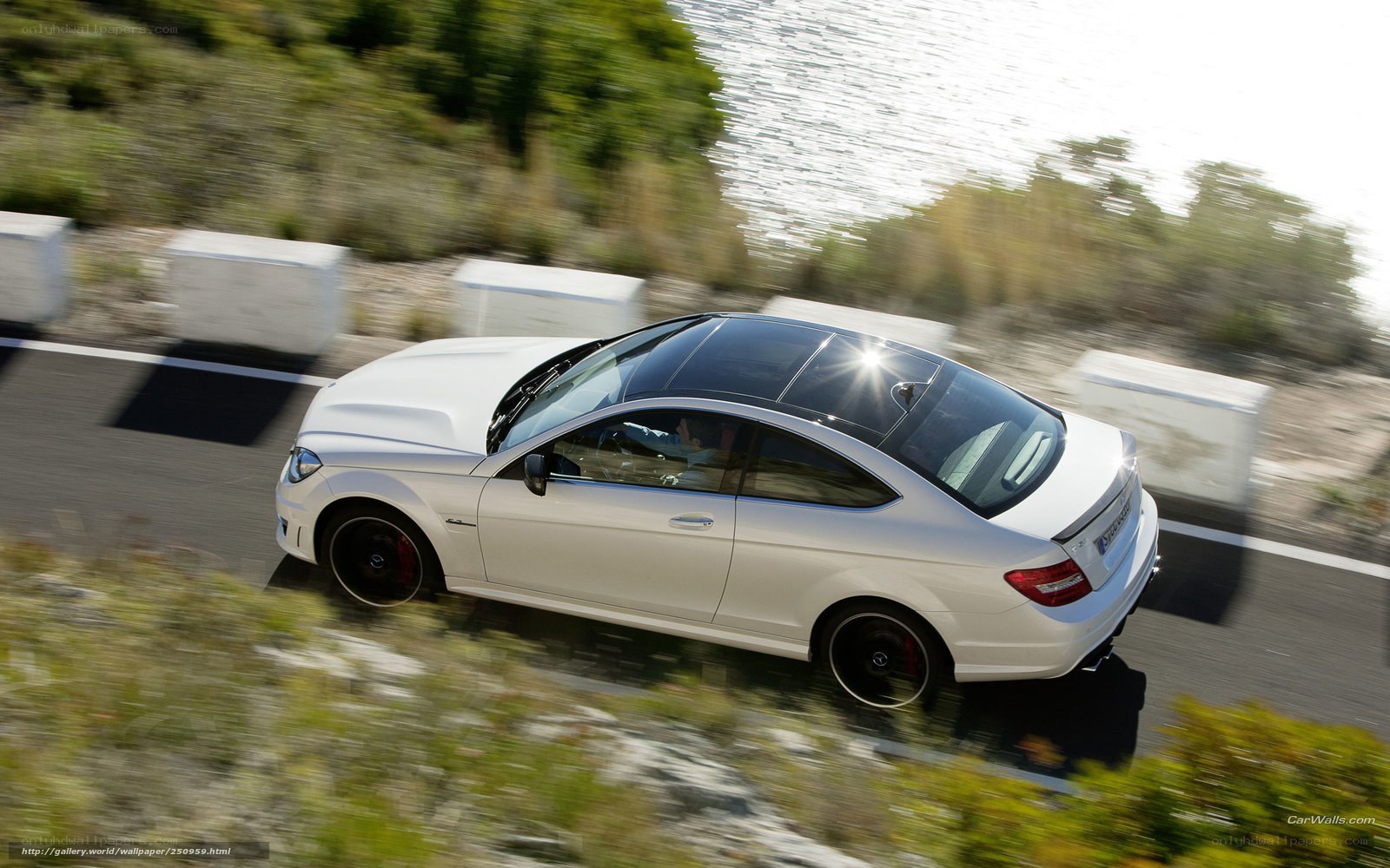 white sports car on road