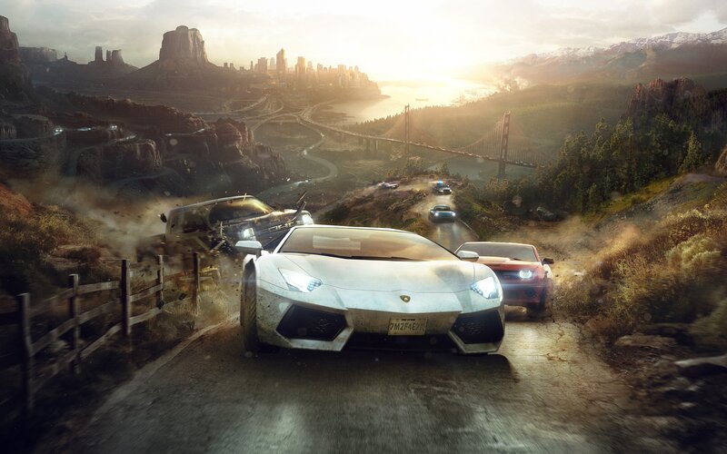 White Sports Car on Road — Brown, Dramatic