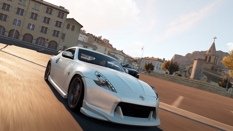 White Sports Car on Road — Dynamic, Afternoon, 3d Render