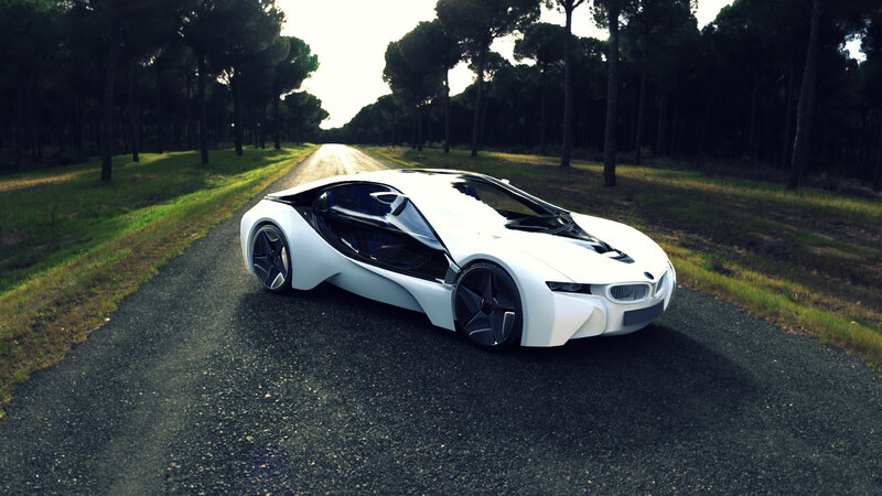 White Sports Car on Road — Serene