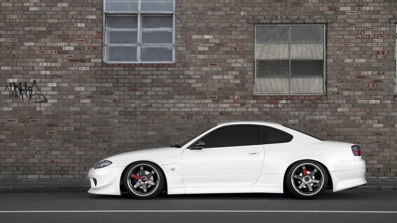 white sports car on street