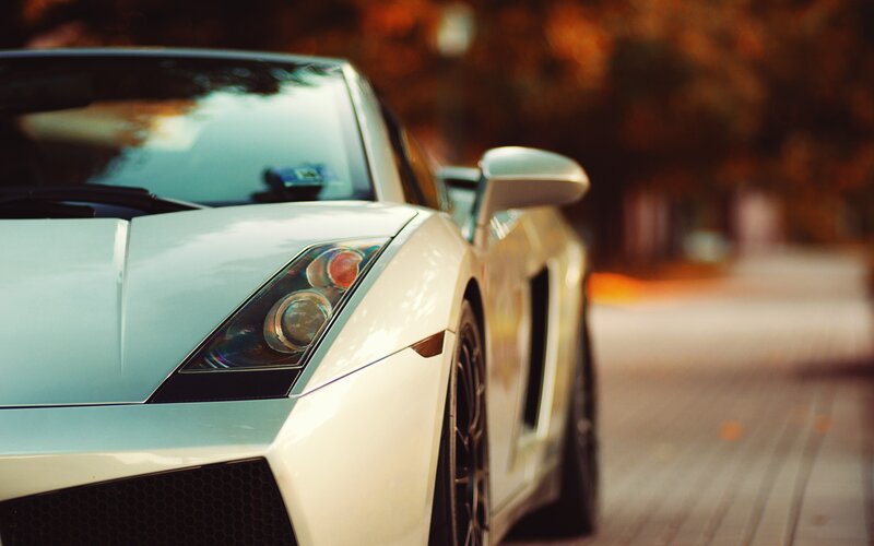 white sports car on street