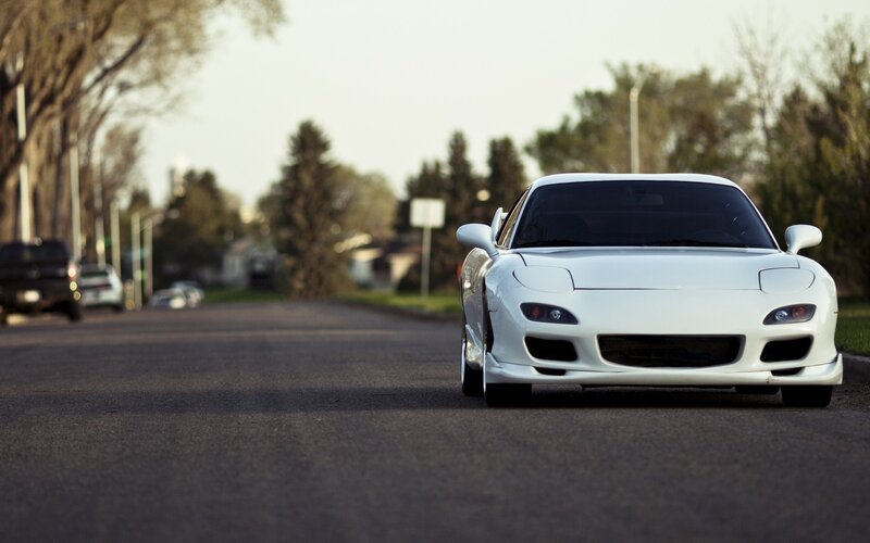 white sports car on street