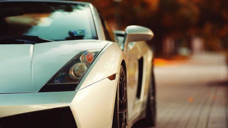 white sports car on street