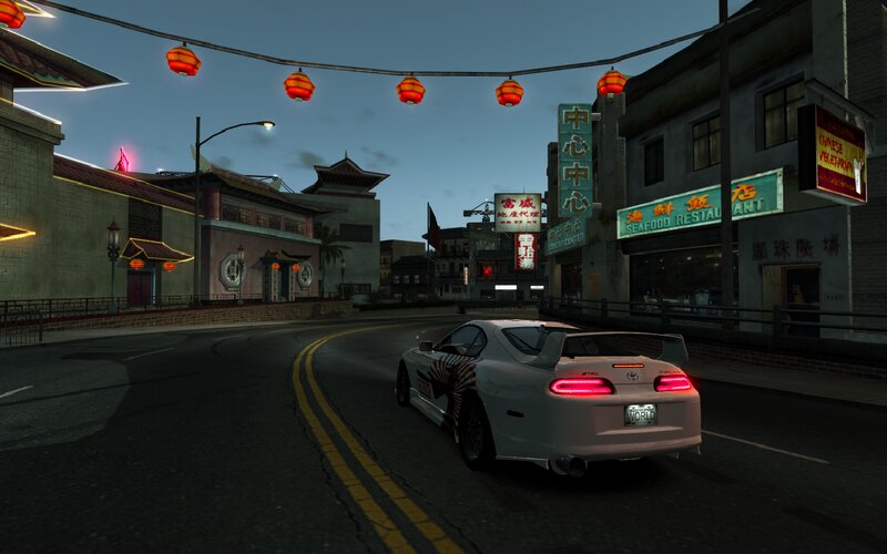 White Sports Car on Street — Black, Urban