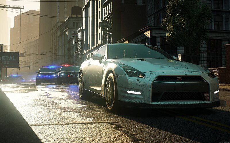 White Sports Car on Street — Gray