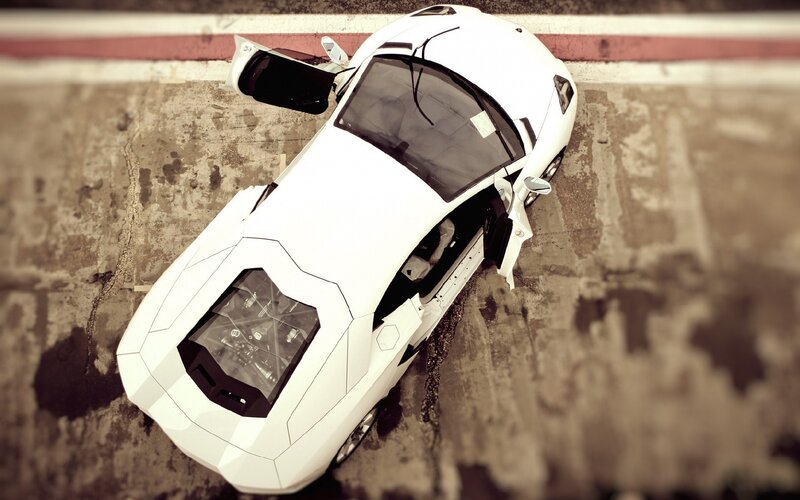 White sports car on track