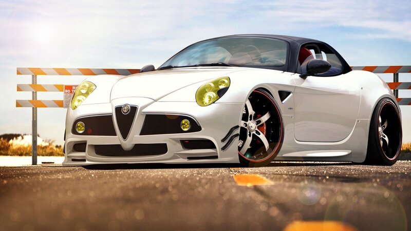 white sports car on track