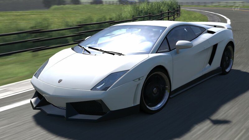 white sports car on track