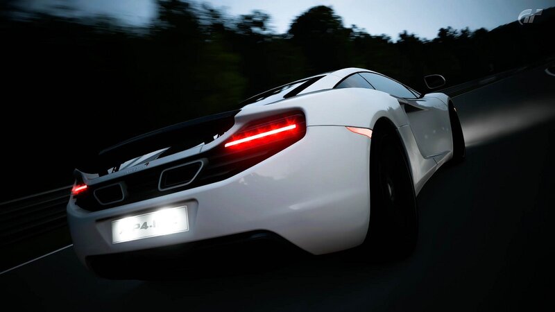 white sports car on track
