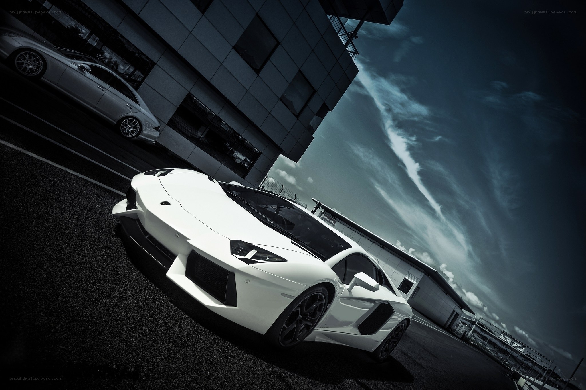 White sports car on track