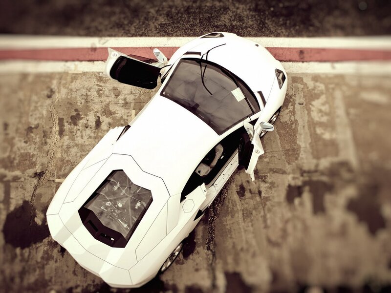 White sports car on track