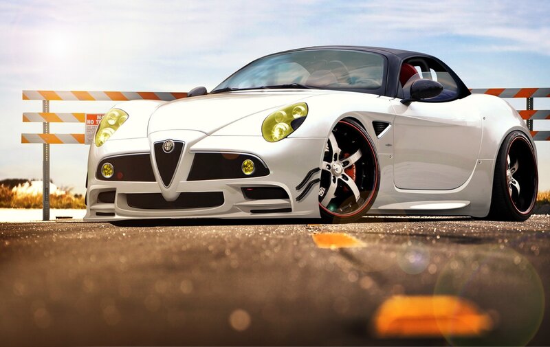 white sports car on track