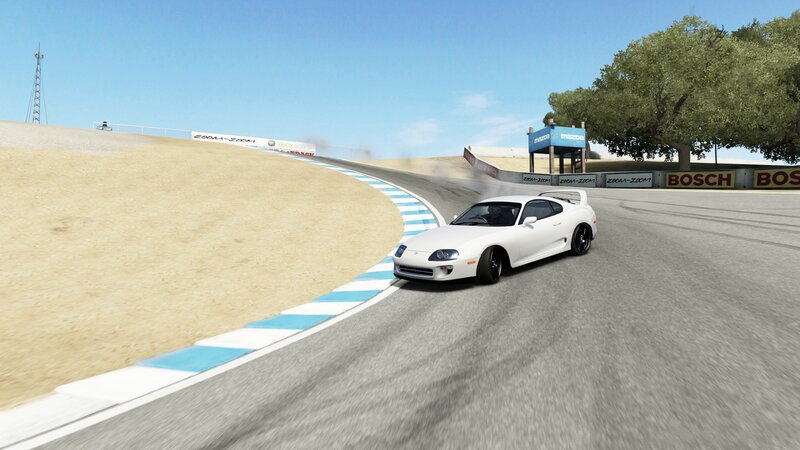 White Sports Car on Track — Calm, Afternoon, 3d Render, Race Track