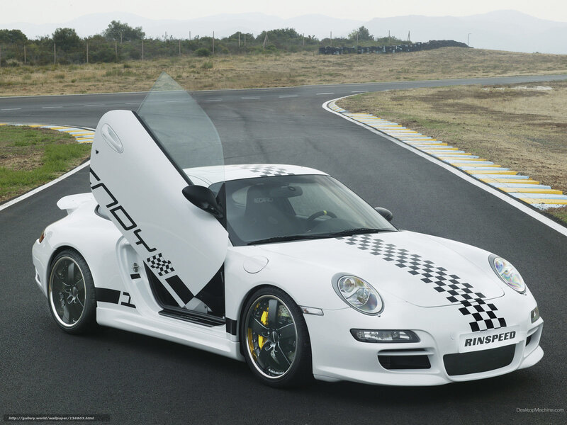 White Sports Car on Track — Dynamic, Afternoon, Photograph, Race Track, Checkered Pattern