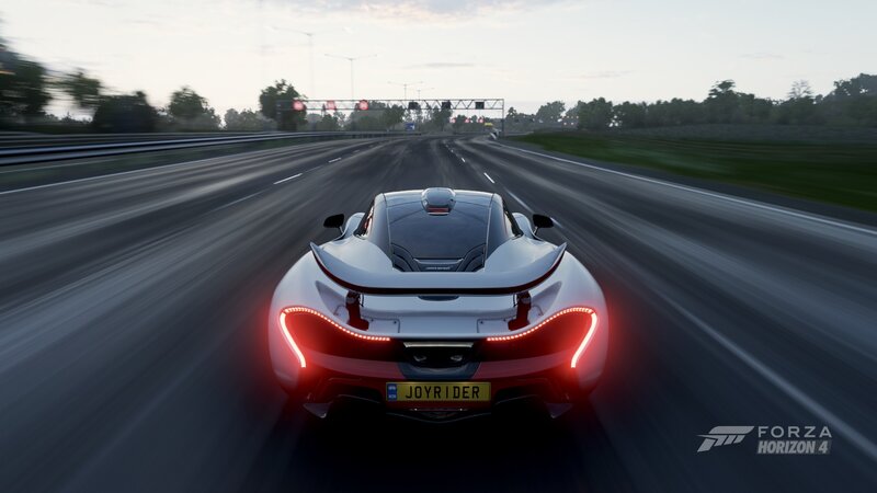 White Sports Car on Track — Dynamic, Sunset, 3d Render