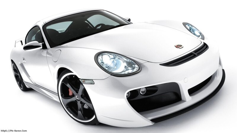 white sports car on white background