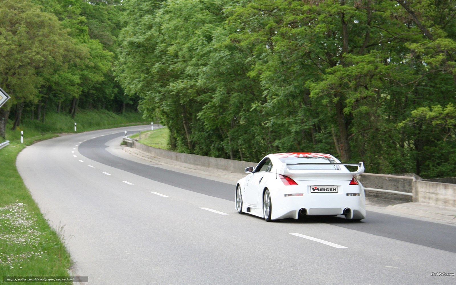 white sports car on winding road