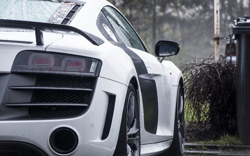 White Sports Car — Overcast
