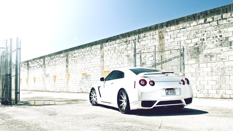 white sports car parked