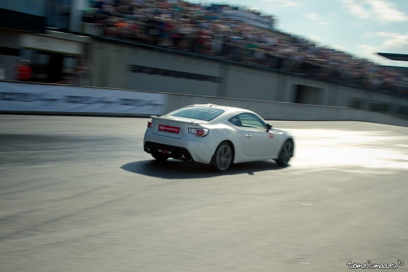 White sports car racing