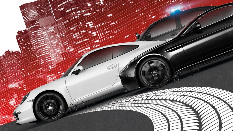 White Sports Car Racing — Red, Dramatic