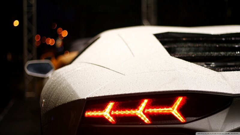 White Sports Car Rear — Dramatic