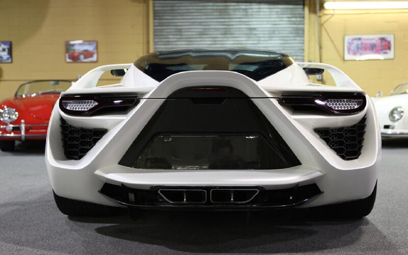 White Sports Car Rear