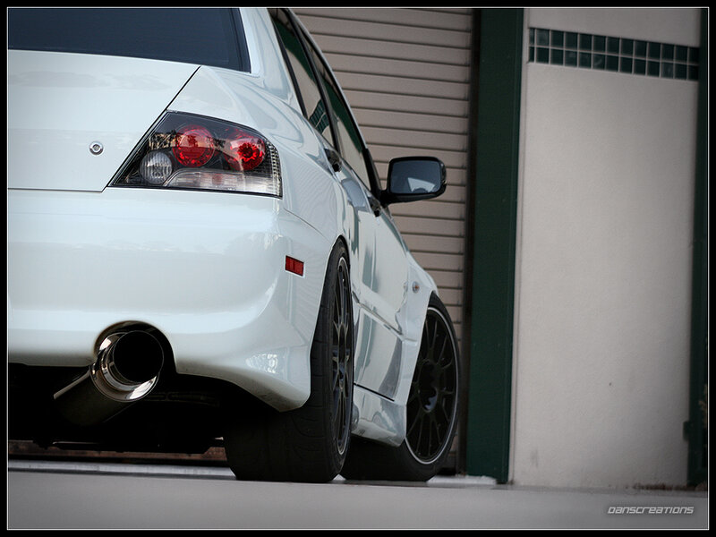 white sports car rear view
