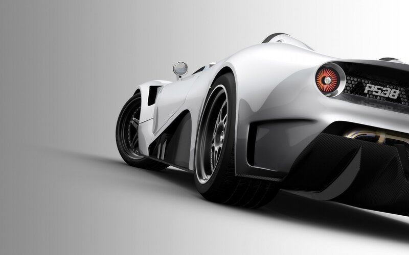 white sports car rear view