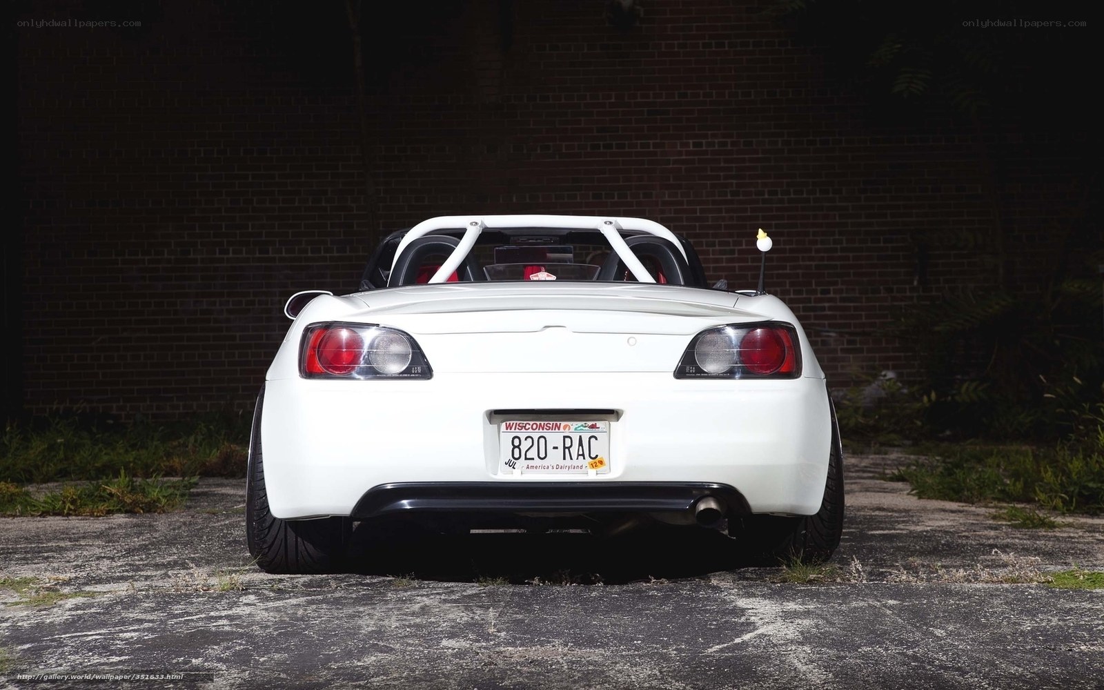 white sports car rear view