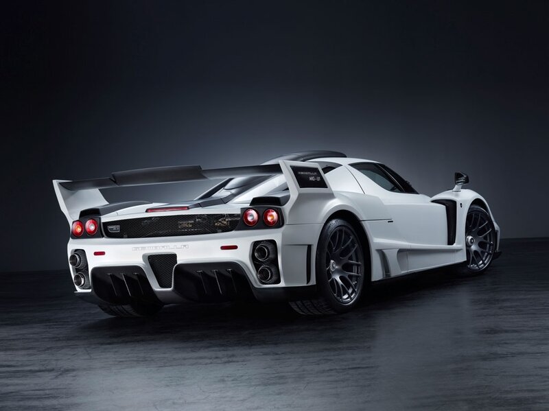 white sports car rear view