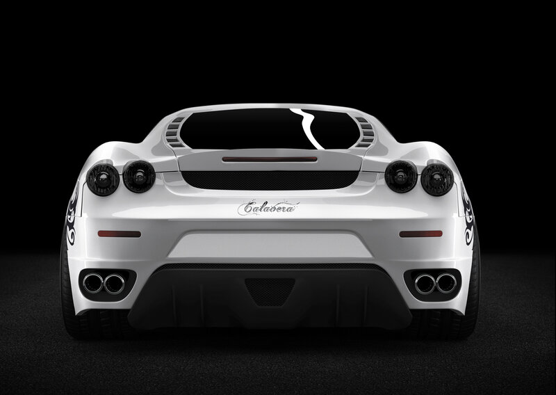 white sports car rear view