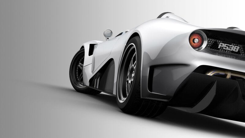 white sports car rear view