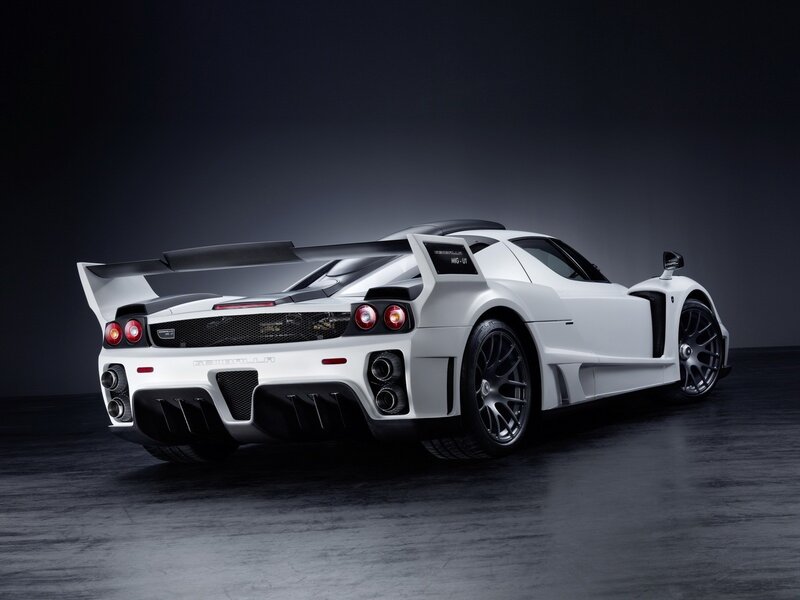 white sports car rear view