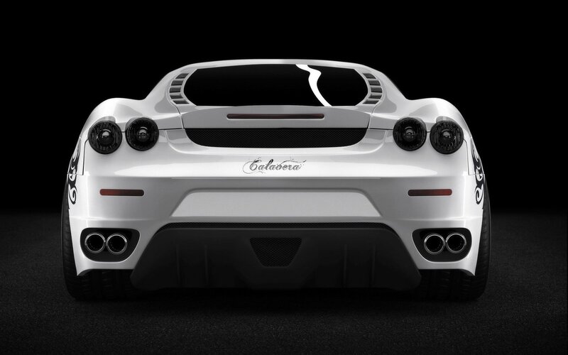 white sports car rear view