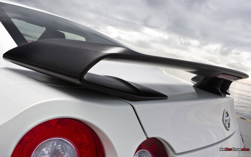white sports car rear view