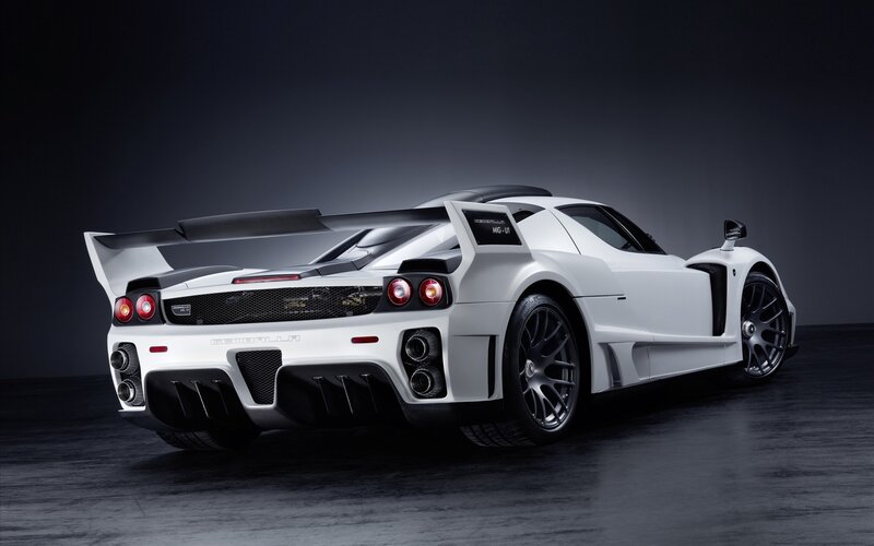 white sports car rear view