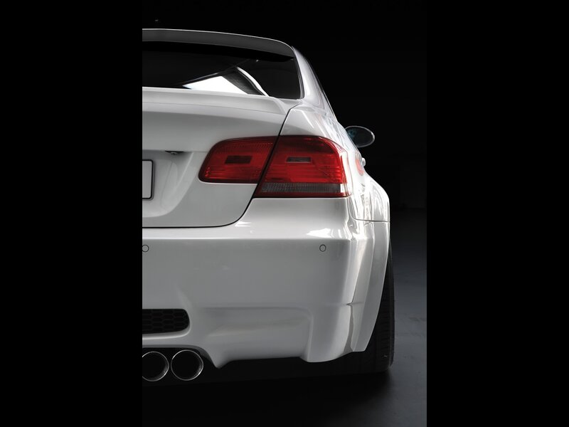 white sports car rear view